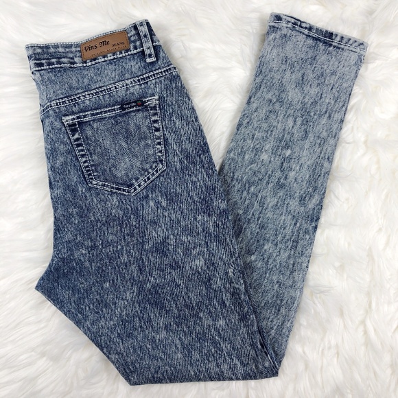 vins me Denim - [VINS ME] Acid Wash High Waisted Skinny Jeans
